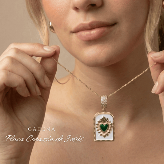 Cadena Placa Corazón de Jesús